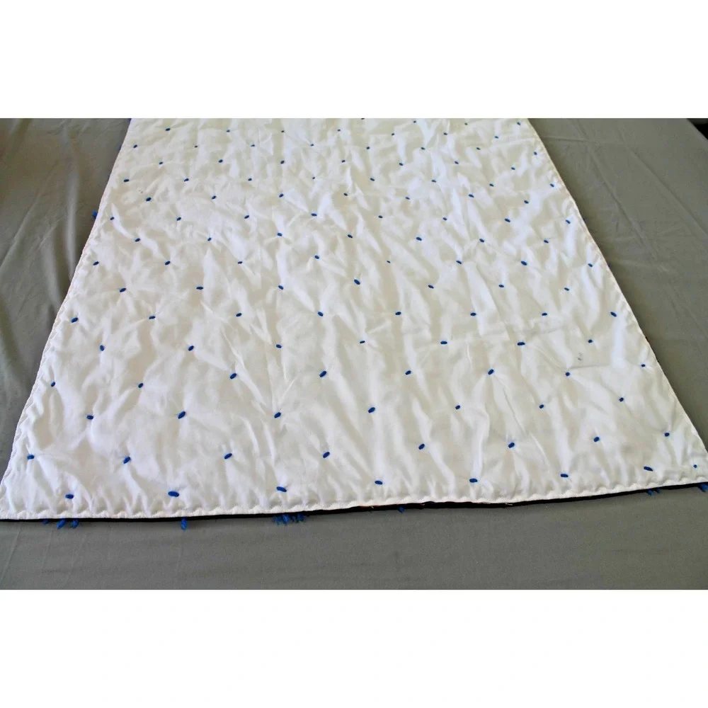 Handmade Baby Blanket Crib Nursery Jungle Animals Blue Primary Colors 43x30
